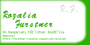 rozalia furstner business card